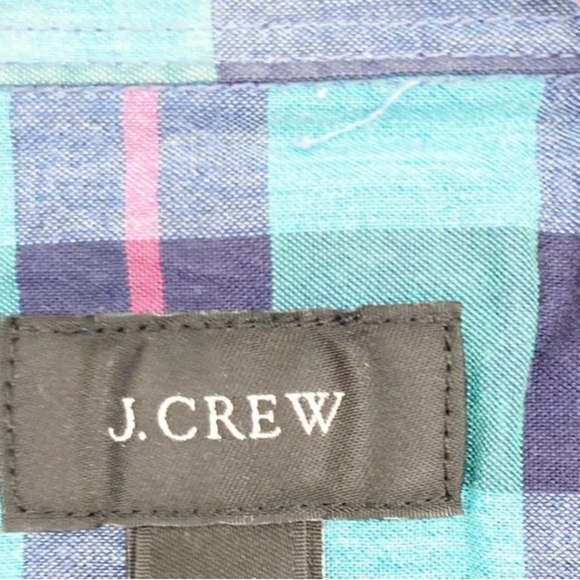 J. Crew Mens Blue Plaid Button-Up Shirt Medium - Picture 3 of 4